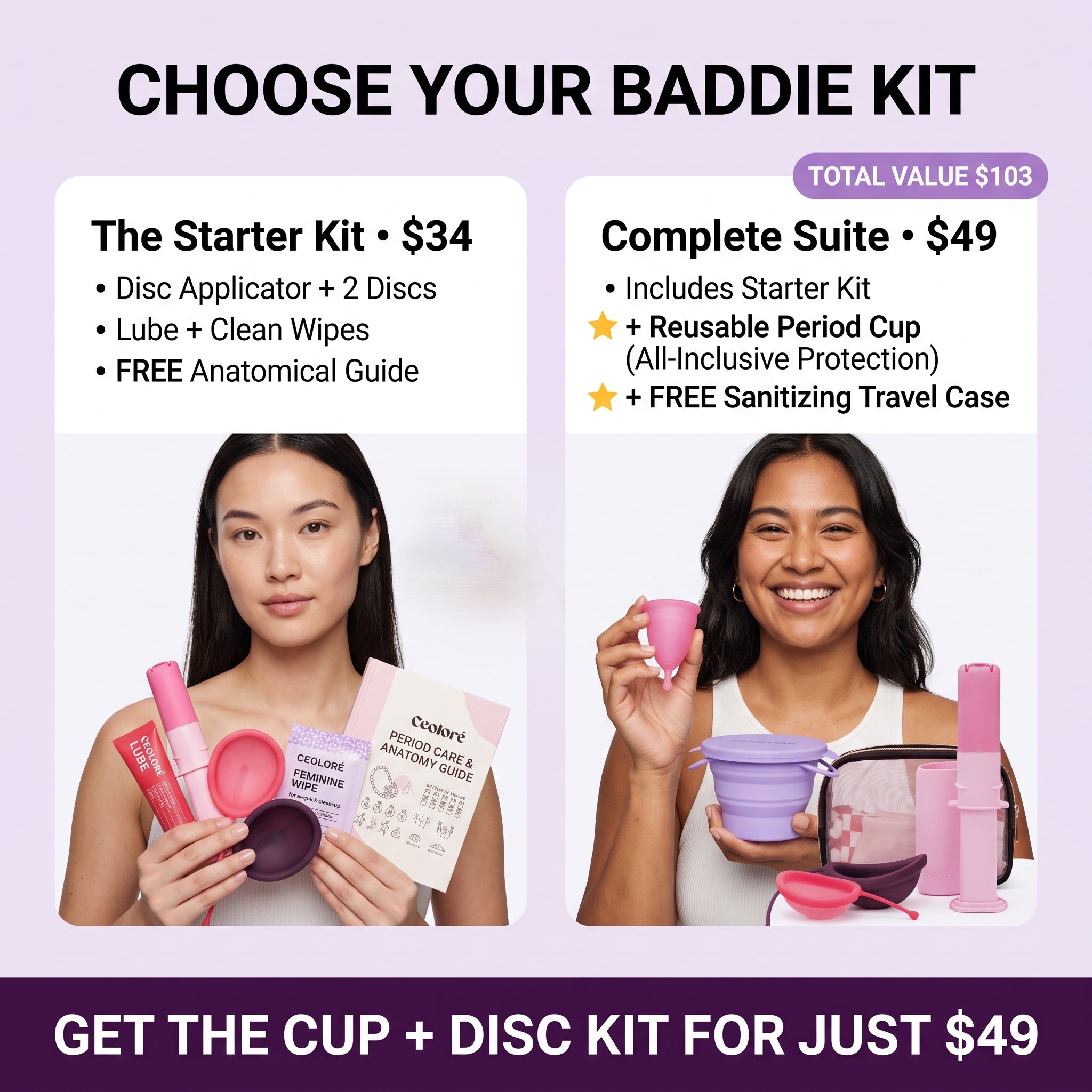 Menstrual Disc Kit for Feminine Care